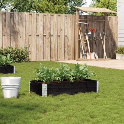 Jardinieră de grădină, negru, 100x50 cm, lemn masiv pin GartenMobel Dekor