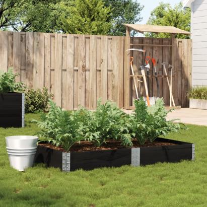 Jardinieră de grădină, negru, 150x100 cm, lemn masiv pin GartenMobel Dekor