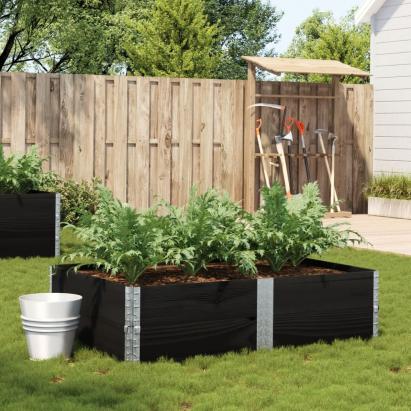 Jardinieră de grădină, negru, 150x100 cm, lemn masiv pin GartenMobel Dekor