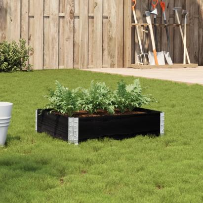 Jardinieră de grădină, negru, 80x60 cm, lemn masiv pin GartenMobel Dekor