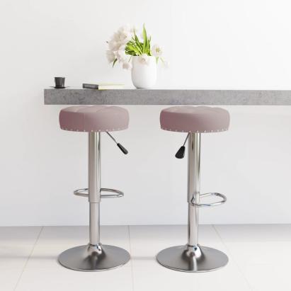 Scaune de bar, 2 buc., gri taupe, material textil GartenMobel Dekor