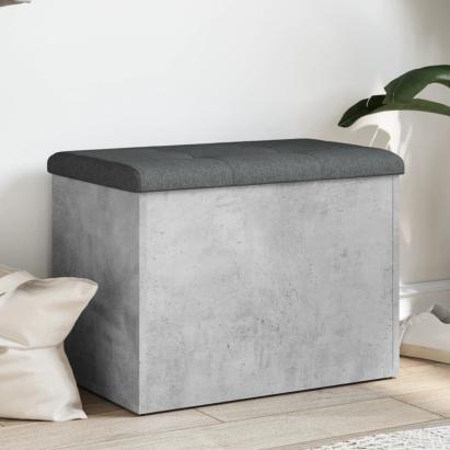 Bancă de depozitare, gri beton, 62x42x45 cm, lemn prelucrat GartenMobel Dekor