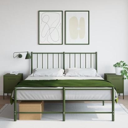 Noptiere, 2 buc., verde olive, 36x39x50,5 cm, oțel GartenMobel Dekor