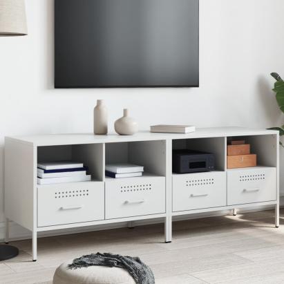 Dulap TV, 2 buc., alb, 68x39x50,5 cm, oțel laminat la rece GartenMobel Dekor