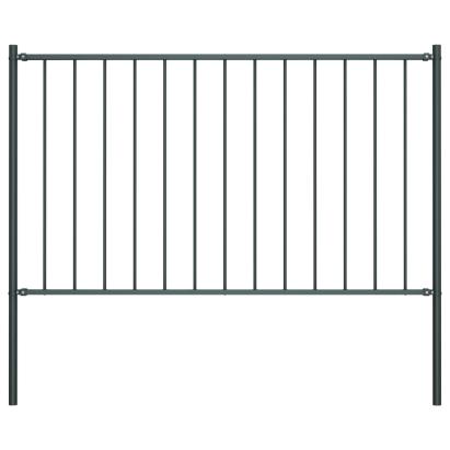 Panou de gard cu stâlpi, antracit, 1,7 x 1,25 m, oțel GartenMobel Dekor