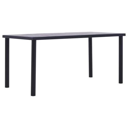 Masă de bucătărie, negru & gri beton, 160 x 80 x 75 cm, MDF GartenMobel Dekor