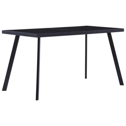 Masă de bucătărie, negru, 140 x 70 x 75 cm, sticlă securizată GartenMobel Dekor