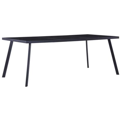 Masă de bucătărie, negru, 200 x 100 x 75 cm, sticlă securizată GartenMobel Dekor