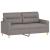 Set de canapele cu perne, 2 piese, gri taupe, textil GartenMobel Dekor