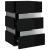 Dulap noptieră cu LED negru lucios 45x35x67cm lemn prelucrat GartenMobel Dekor