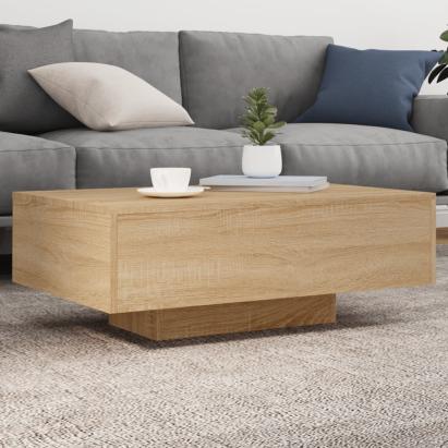 Măsuță de cafea cu lumini LED, stejar sonoma, 85x55x31 cm GartenMobel Dekor