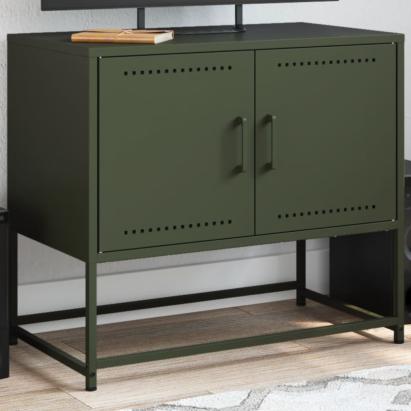 Dulap TV, verde măsliniu, 68,5x39x60,5 cm, oțel GartenMobel Dekor
