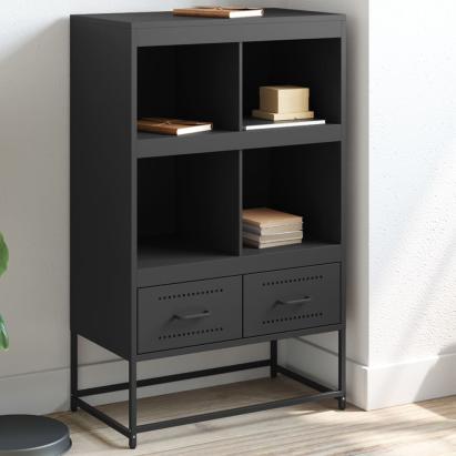 Dulap înalt, negru, 68,5x39x111,5 cm, oțel laminat la rece GartenMobel Dekor