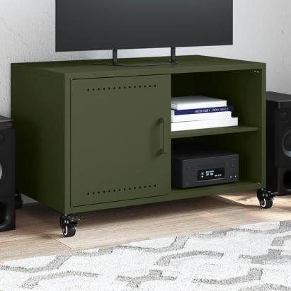Dulap TV, verde măsliniu, 68x39x43,5 cm, oțel laminat la rece GartenMobel Dekor