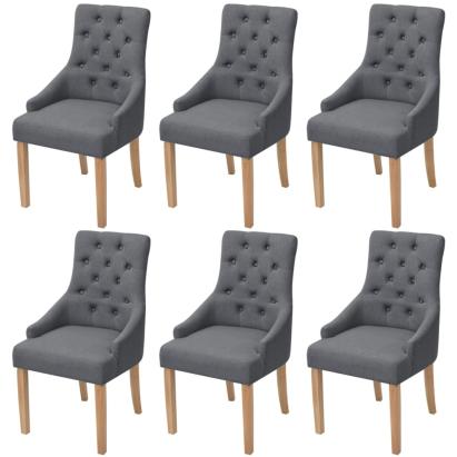 Scaune de sufragerie, 6 buc., gri închis, material textil  GartenMobel Dekor