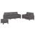 Set de canapele cu perne, 3 piese, gri, piele ecologică GartenMobel Dekor