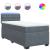 Pat box spring cu saltea, gri închis, 100x200 cm, catifea GartenMobel Dekor