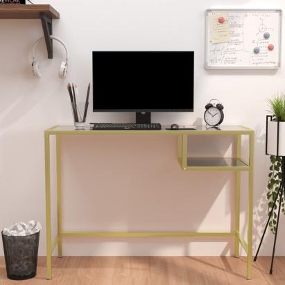 Birou calculator, negru marmură, 100x36x74 cm sticlă securizată GartenMobel Dekor