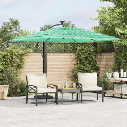 Umbrelă soare de grădină cu stâlp din oțel verde 246x246x230 cm GartenMobel Dekor