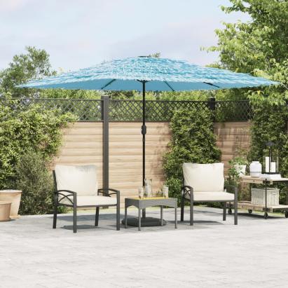 Umbrelă soare de grădină stâlp din oțel, albastru 290x290x238cm GartenMobel Dekor