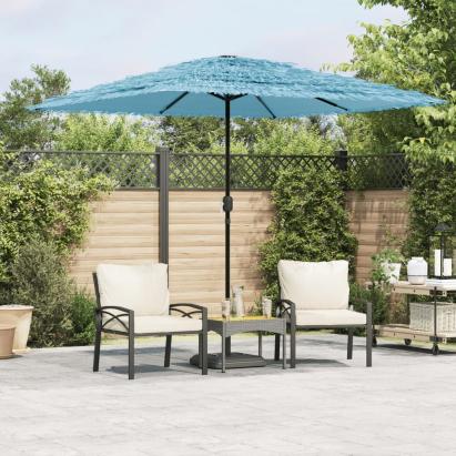 Umbrelă soare de grădină stâlp din oțel, albastru 248x248x248cm GartenMobel Dekor