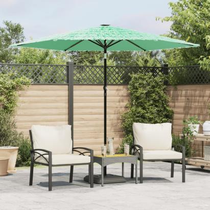Umbrelă soare de grădină cu stâlp din oțel verde 268x268x226 cm GartenMobel Dekor