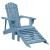 Scaun Adirondack cu taburet, albastru, lemn masiv de brad GartenMobel Dekor