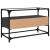 Dulap TV blat sticlă, negru, 80x35x51 cm lemn prelucrat GartenMobel Dekor