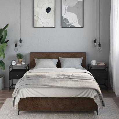 Noptiere, 2 buc., negru, 40x40x55 cm, lemn prelucrat GartenMobel Dekor