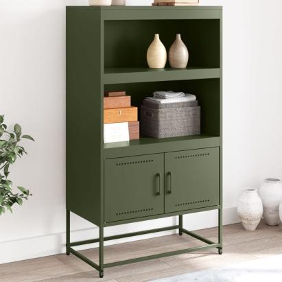 Dulap înalt, verde măsliniu, 68,5x38,5x123,5 cm, oțel GartenMobel Dekor