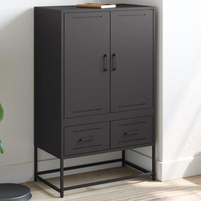 Dulap înalt, negru, 68x39x111,5 cm, oțel laminat la rece GartenMobel Dekor