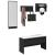 Set de mobilier pentru hol, 4 piese, negru, lemn prelucrat GartenMobel Dekor