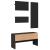 Set de mobilier pentru hol, 4 piese, negru, lemn prelucrat GartenMobel Dekor