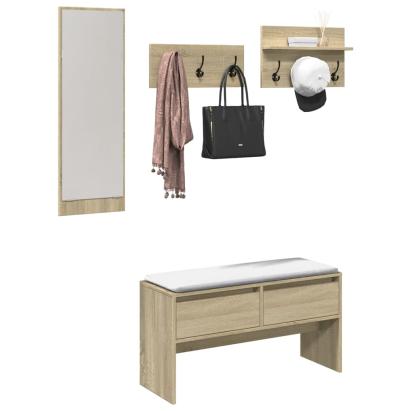 Set mobilier pentru hol, 4 piese, stejar sonoma, lemn prelucrat GartenMobel Dekor