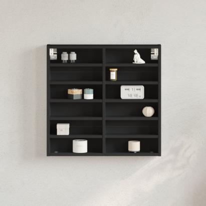 Dulap cu vitrină, negru, 60x8,5x58 cm, lemn prelucrat GartenMobel Dekor