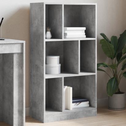 Bibliotecă, gri beton, 57x28,5x107,5 cm, lemn prelucrat GartenMobel Dekor