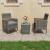 Set mobilier bistro, 3 piese, gri, poliratan/sticlă securizată GartenMobel Dekor
