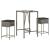 Set mobilier bar de grădină, cu perne, 3 piese, gri, poliratan GartenMobel Dekor
