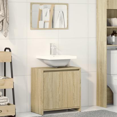 Set mobilier de baie, 2 piese, stejar sonoma, lemn prelucrat GartenMobel Dekor
