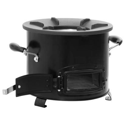 Aragaz cu lemne pentru camping, negru, 36x26x22,5 cm, metal GartenMobel Dekor