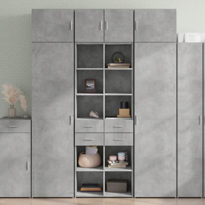 Dulap înalt, gri beton, 70x42,5x185 cm, lemn prelucrat GartenMobel Dekor