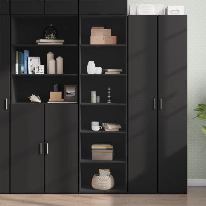 Dulap înalt, negru, 50x41x185 cm, lemn prelucrat GartenMobel Dekor