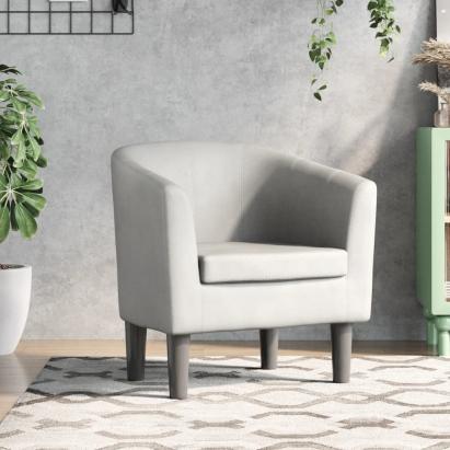 Fotoliu tip cuvă, alb, piele ecologică GartenMobel Dekor
