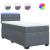 Pat box spring cu saltea, gri închis, 80x200 cm, catifea GartenMobel Dekor