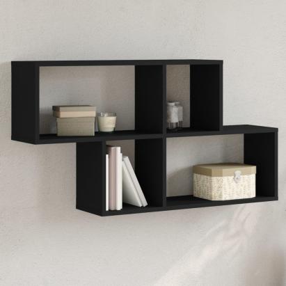 Raft de perete, negru, 100x20x53 cm, lemn prelucrat GartenMobel Dekor