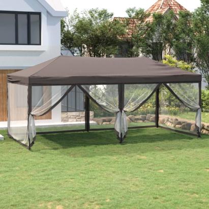 Cort pliabil pentru petrecere pereți laterali, gri taupe, 3x6 m GartenMobel Dekor
