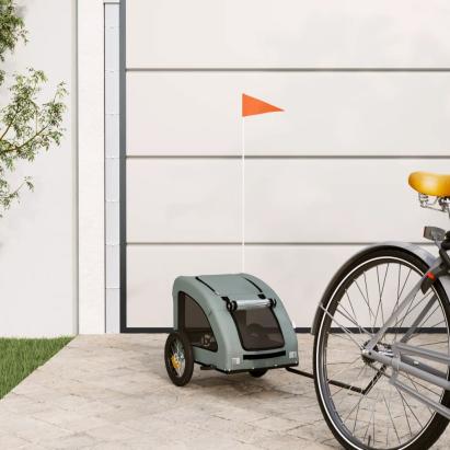 Remorcă de bicicletă animale companie, gri, textil oxford/fier GartenMobel Dekor