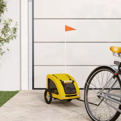 Remorcă de bicicletă animale companie galben textil oxford/fier GartenMobel Dekor