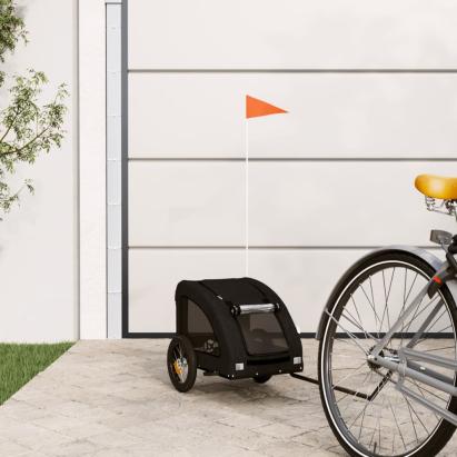 Remorcă bicicletă animale companie, negru, textil oxford/fier GartenMobel Dekor