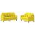 Set de canapele cu perne, 2 piese, galben deschis, textil GartenMobel Dekor